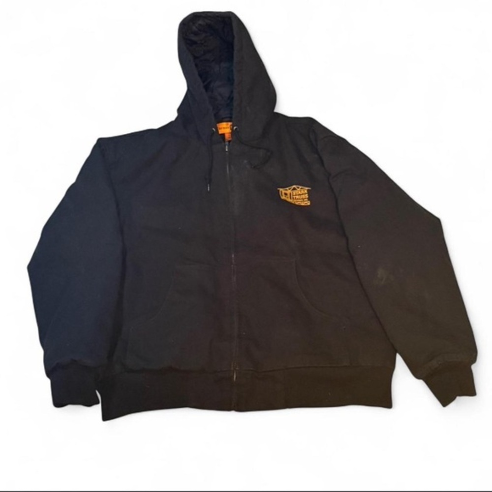 Black Stark Truss full zip up thick cotton Hooded Jacket